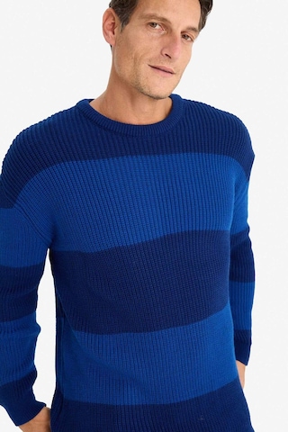 DeFacto Oversize Geniş Kalıp Bisiklet Yaka Çizgili Triko Kazak E5372AX24WNNV207