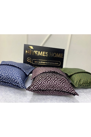 Nivemeshome Monet Zigzag Kırlent Kılıfı Lacivert 45 X 45 Lacivert