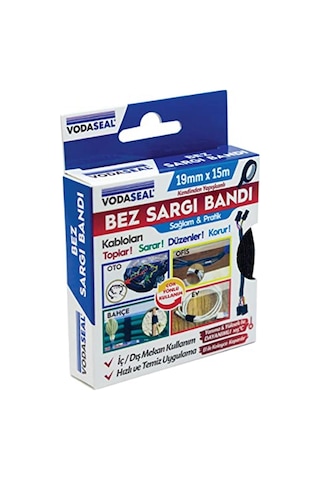 VODASEAL Bez Sargı Bandı, Siyah, 19 mm x 15 mt