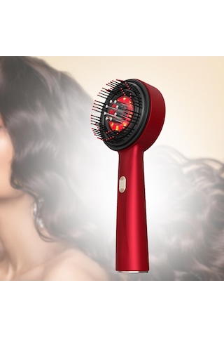 Suntek Akülü Elektrikli Masaj Saç Derisi Fırçası Kırmızı Saç Derisine Masaj Fırçası