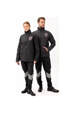 Kışlık İş Güvenliği Softshell Mont Kıyafetleri Rüzgar Geçirmez Nefes Alabilen Montu Füme