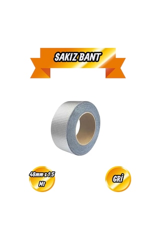 Çatı İzolasyon 48 Mm X 1,5 Mt Su Sızdırmazlık Geçirmez Yalıtım Çamur Boru Sakız Tamir Bant Bandı
