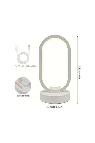 Cordial Beyaz Uc Renk Sonsuz Karartma Yatak Basi Lambasi Minimalist Oval Oturma Odasi Ofis Yurt Masa Lambasi Hediye 16renk Şarj Edilebilir