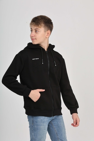 Toontoy Erkek Çocuk Luxury Baskılı Hırka Siyah