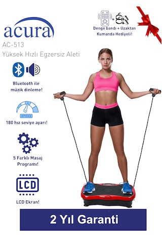 Ac-513 5 Programlı Bluetoothlu Yüksek Hızlı Egzersiz Aleti Kırmızı
