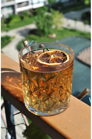 6'lı Cam Meşrubat Bardağı Su Kokteyl Soğuk Kahve Su Bardak 340 Ml