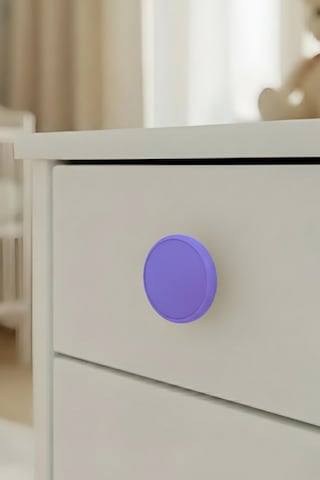 Mor Çocuk Odası Mobilya Kulbu - 55 MM - Abs Plastik Tekli Düğme Dolap ve Çekmece Kulpu Mor