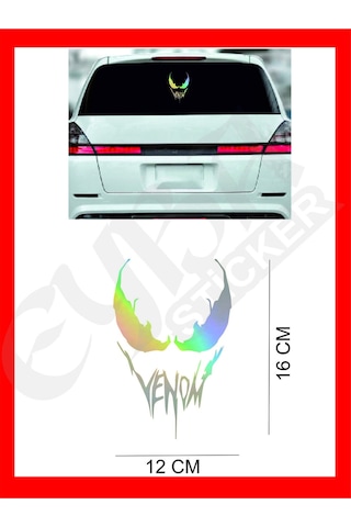 Venom Araba, Motorsiklet, Kask, Laptop,cam Sticker 16x12 Cm Venom Yazılı