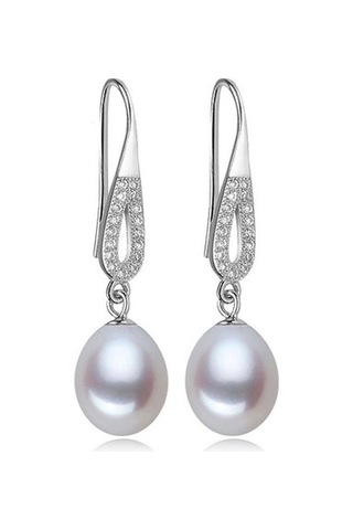 Beyaz Lsooyh Bohemian Doğal Tatlı Su İnci Küpeler Kübik Zirkonya Uzun Küpe Kadınlar İçin Kız Hediye Çok Renkli