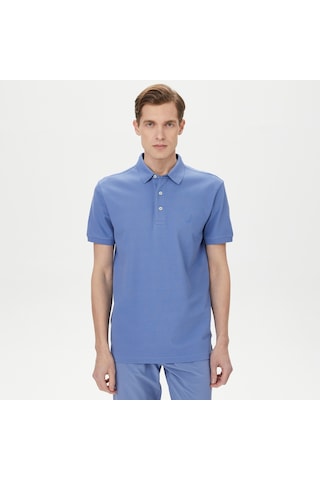 Nautica Erkek Mavi Slim Fit Kısa Kollu Polo Düz K35052t Mavi