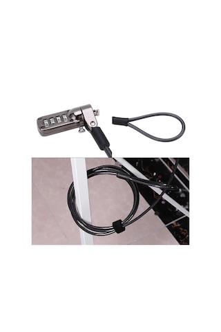 Shineyee Uzunluk Ayarlanabilir 1.8m 5mm Kablolu Metal Pvc Parola Kilit - Dizüstü Bilgisayar, Masaüstü, Projektör, Ekran Güvenliği İçin Kolay Kullanım