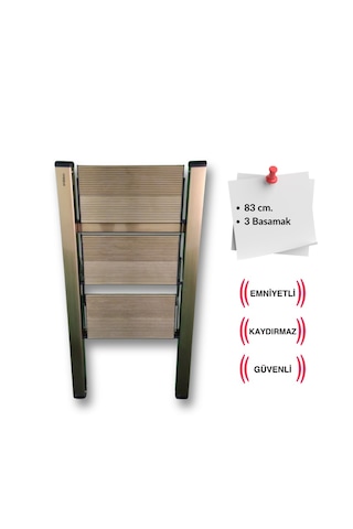 Endokon Katlanır Şık Merdiven Bronz 3 Basamaklı - Alüminyum - Ev - Ofis Merdiveni Katlanır