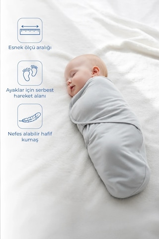 Babyjem Soft Pratik Penye Kundak Gri %100 Pamuk