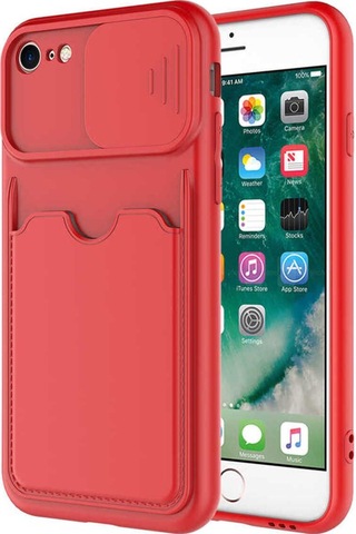 Apple Uyumlu iPhone Se 2022 Kartix Kılıf-kırmızı