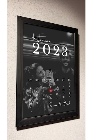 Sevgiliye Yıldönümü Fotoğraflı Aylık Takvim Tablo 20 x 30