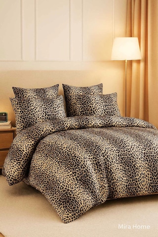 Çift Kişilik Pamuklu Nevresim Takımı Wild Leopard Çok Renkli