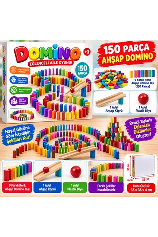 Storeşahin 4456 Renkli Ahşap Domino Adet Fiyatıdır Shn0720