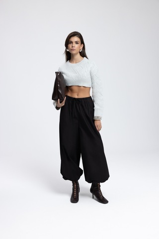 Mai Collection Mai Studios Co. Mohan Gri Crop Kazak Gri