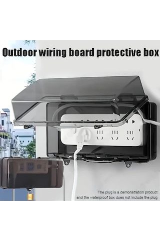 Fastbuy Siyah Deliksiz Su Gecirmez Batarvasiz Dis Mekan Duvar Montajli Elektrik Kablo Yönetimli Kutusu