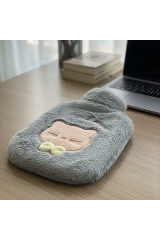 Veraura Lifestyle Papyonlu Kedi Figürlü Mavi Peluş Sıcak Su Torbası 1 Litre
