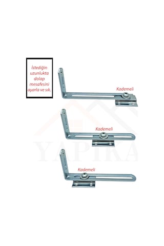 2 Ad. Metal Ayarlı Ağır Yük Deprem Dolap Sabitleme Aparatı Seti - Mobilya Gardırop Duvar Sabitleyici