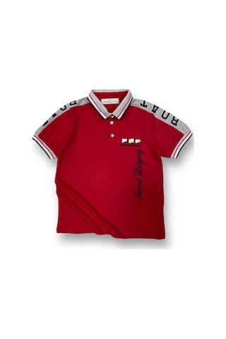 Polo Yaka Lakost Çocuk Tişört Mnk0505 Kırmızı