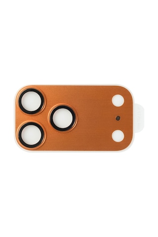 Urr Apple Uyumlu iPhone 17 Pro Fans Series Full Alloy Kamera Lens Koruyucu Turuncu