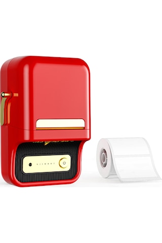 Nıımbot B21s, Taşınabilir, Mürekkepsiz, Termal Etiket Yazıcı Bluetooth, Type-c Kırmızı