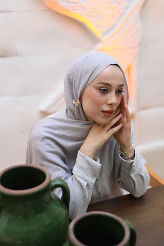 Moda Kaşmir Neo Pamuk Şal Serisi Açık Gri