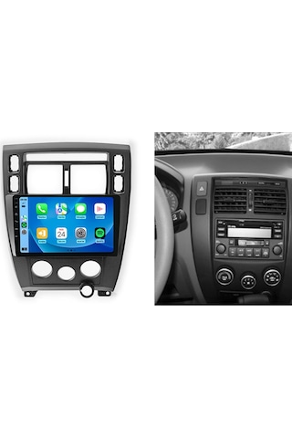 Hyundai Tucson Siyah 2005-2012 6gb Ram 128gb Hafıza 8 Çekirdek Carplay Kamera Android Multimedya 9"