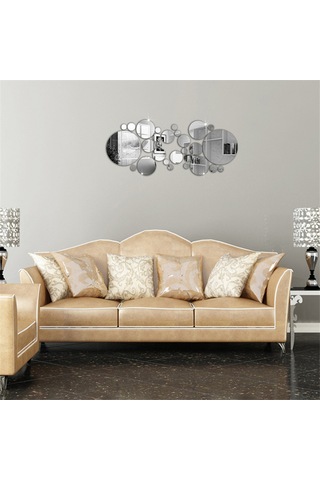 Geekyou 30'lu Silver Akrilik Yuvarlak Ayna Duvar Sticker Seti - Dıy Ev Dekorasyonu, Hafif, Kolay Kurulum, Çocuk Odası/yatak Odası/banyo Uygun Gümüş