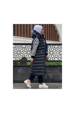 Çınar Boutique Büyük Beden Şişme Yelek Siyah Siyah