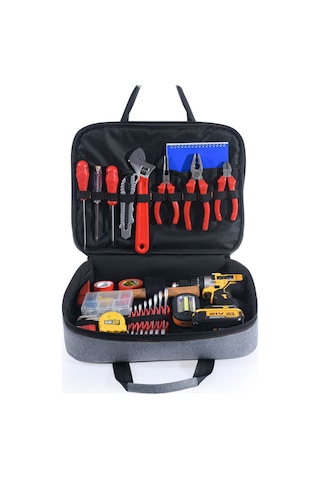 Elektronik El Takım Çantası M - Orta Boy, 19 Bölmeli, Dayanıklı Metal Fermuarlı
