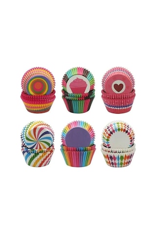100'lü Muffin Kağıdı Kek Kalıbı Desenli Çok Renkli 100'lü Muffin Kağıdı Kek Kalıbı Desenli Çok Renkli