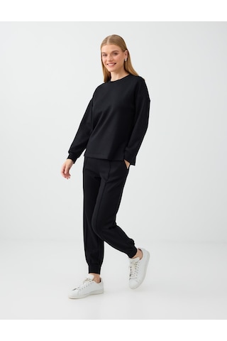 Jimmy Key Siyah Yüksek Bel Dar Paça Cepli Jogger Pantolon 6ww188602900