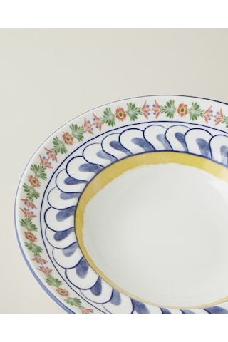 English Home Talavera Feast Porselen Makarna Tabağı 27 Cm Beyaz - Lacivert