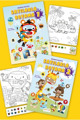 Kodlamalı Eğlenceli Aktivite - Sayılarla Boyama Kitabı Set 2 Kitap
