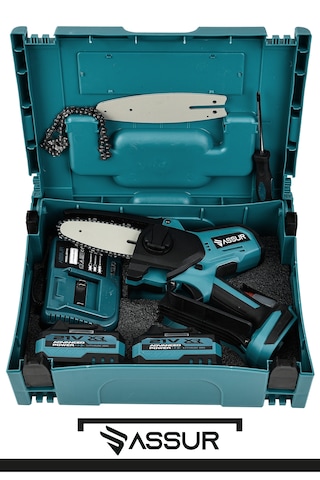Assur ASR636 21V Çift Akülü Şarjlı Dal Budama Testeresi Mavi
