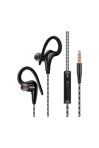 Mufunye Fonge S760 Spor Kulaklık, Kablolu Girişli, Mikrofonlu, Tepki Kontrolü, Siyah, 3.5mm Soket S760