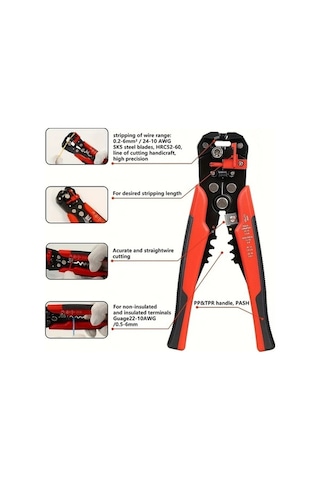 Fastbuy Ön Yükleyici Tel Soyucu 24 10 Awg Çap Antislip Tutamak Yedek Bıçak