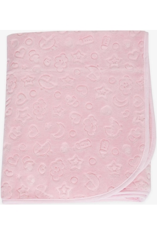 Breeze Golden Yenidoğan Bebek Battaniyesi Emboss Kabartma Desenli Pembe - Pembe