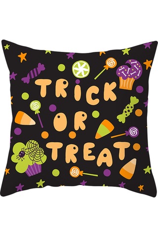 Reedark Cadılar Bayramı Yastık Kılıfı: Örümcek, Ay, Yarasa Desenli Dekoratif Kare Kılıf Diğer