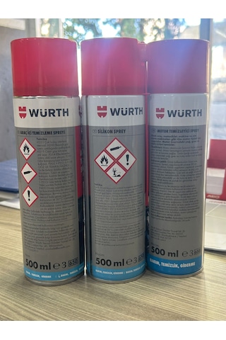 Süper Set Würth Motor Temizleme-silikon Sprey-araç İçi Temizleme