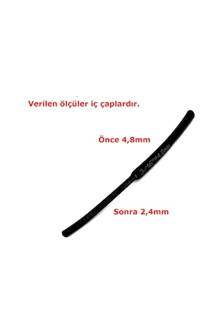 1 Metre 4,8mm Siyah Isı İle Daralan Makaron Kablo Izolasyon