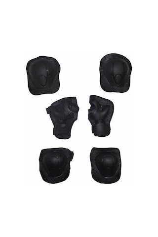 Lrs Store Bisiklet Scooter Paten Kaykay Koruyucu Set 6 Parça Dizlik Dirseklik Eldiven 4-12 Yaş, Siyah Çok Renkli