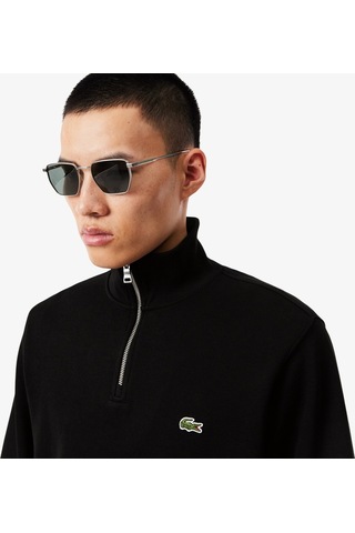 Lacoste Yarım Fermuar Sweatshirt Siyah