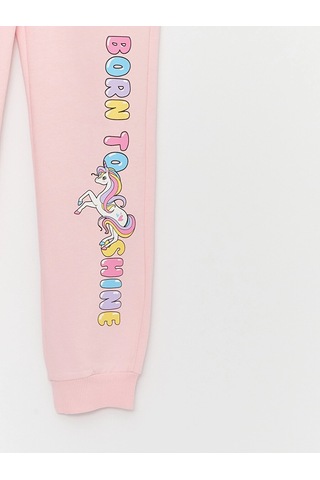 LC Waikiki Lcw Kids Pembe Beli Lastikli Baskılı Kız Çocuk Eşofman Altı Pınk