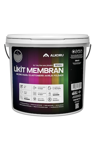 Alkoru 13 Kg Gri Likit Membran Renkli Reçine Esaslı