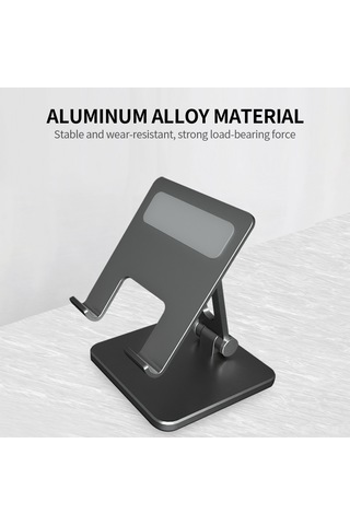 Wezone Alüminyum Tablet Ve Telefon Tutucu, Katlanabilir, Açısı Ayarlanabilir, Sağlam Ve Kaymaz, Gri
