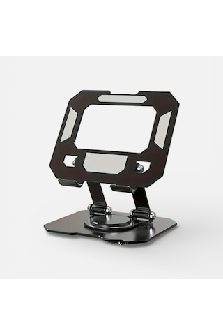 Döner Tablet Standı, 360 Dönebilen Ve Katlanabilir Tasarımlı Ayarlanabilir Tutucu, Siyah, Ofis, Eğlence Çalışma İçin